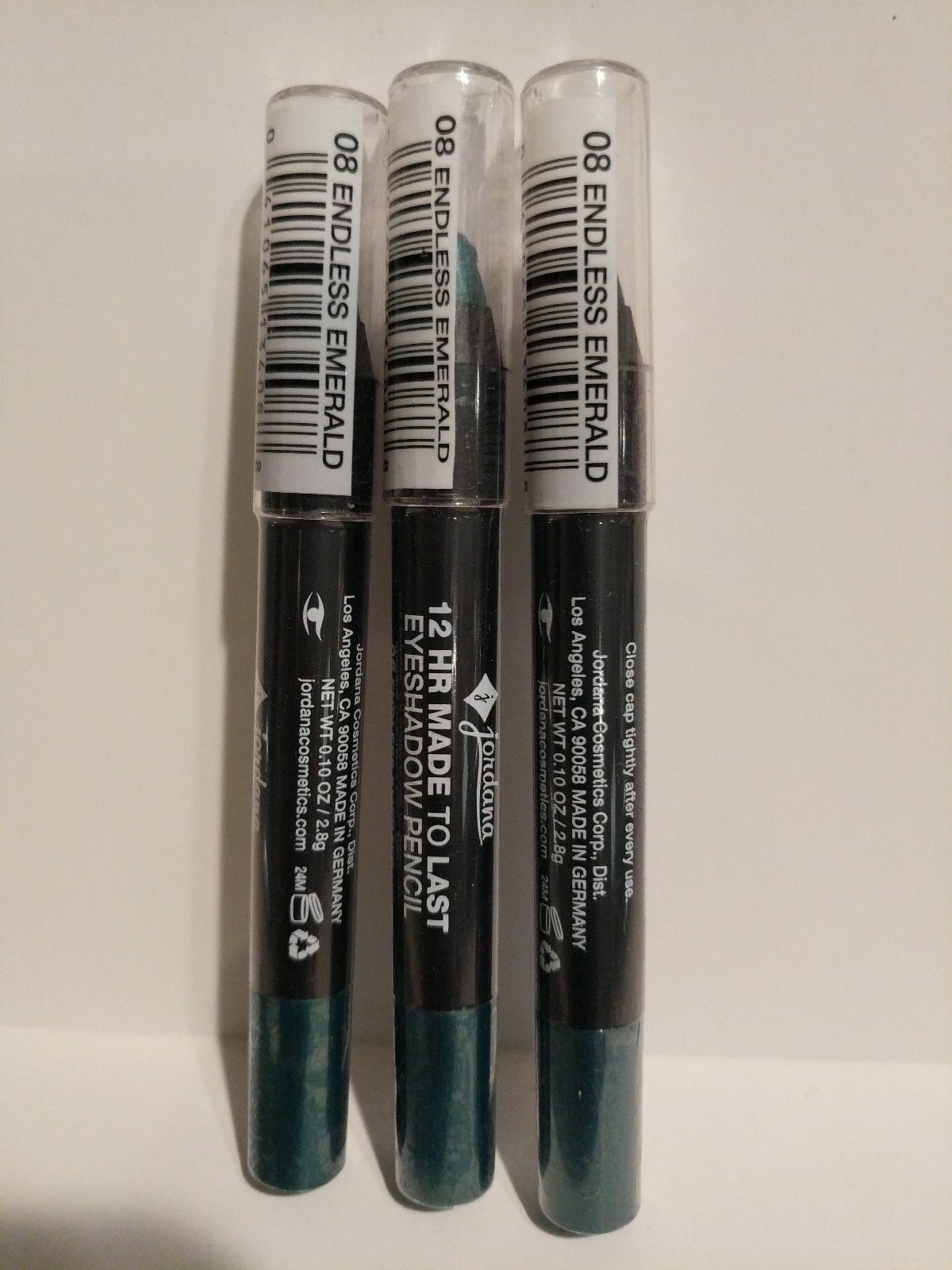 Jordana 12 Hr Eye Shadow Pencil Endless Emerald Set of 3