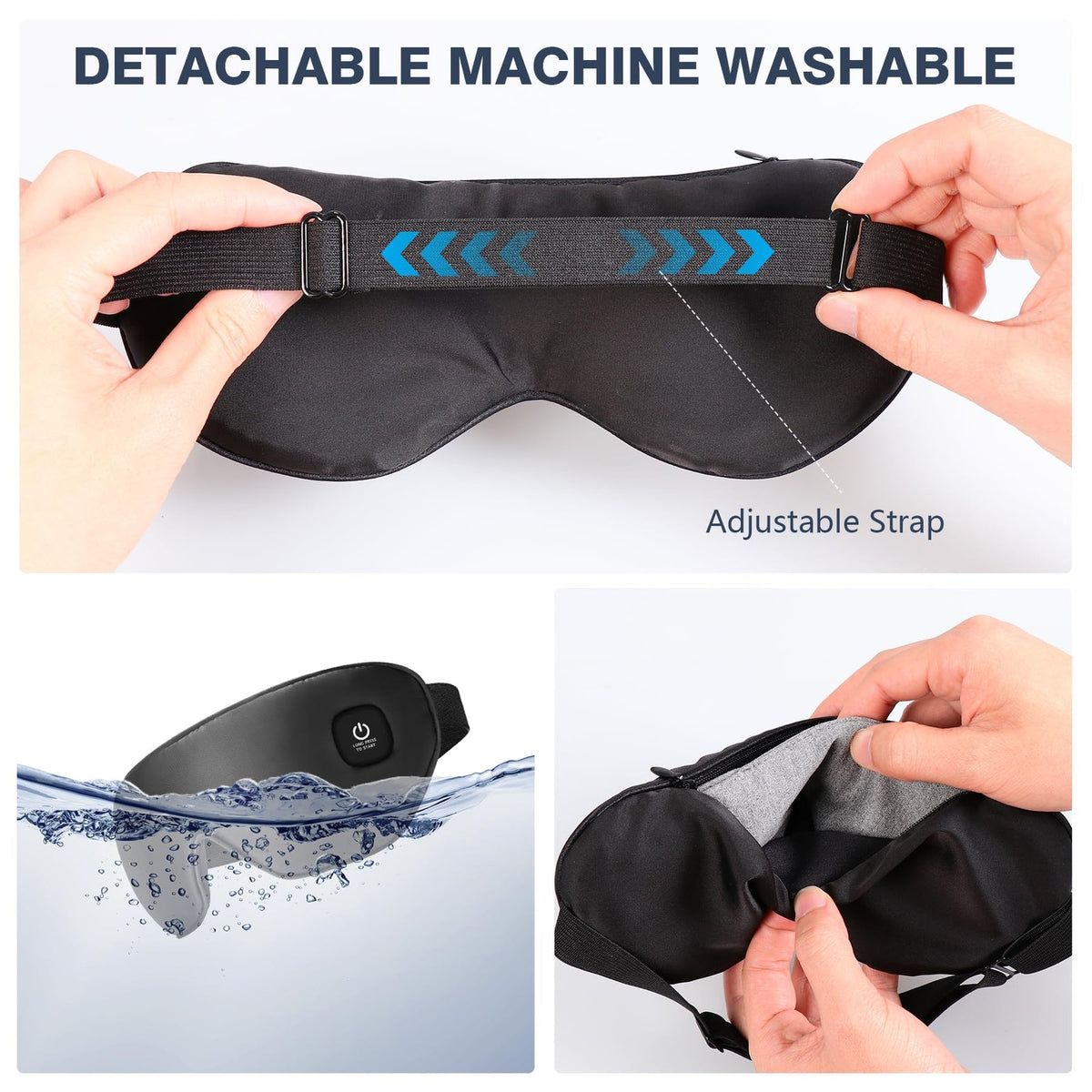 Cordless Heated Eye Mask for Dry Eyes & Migraine Relief - Black