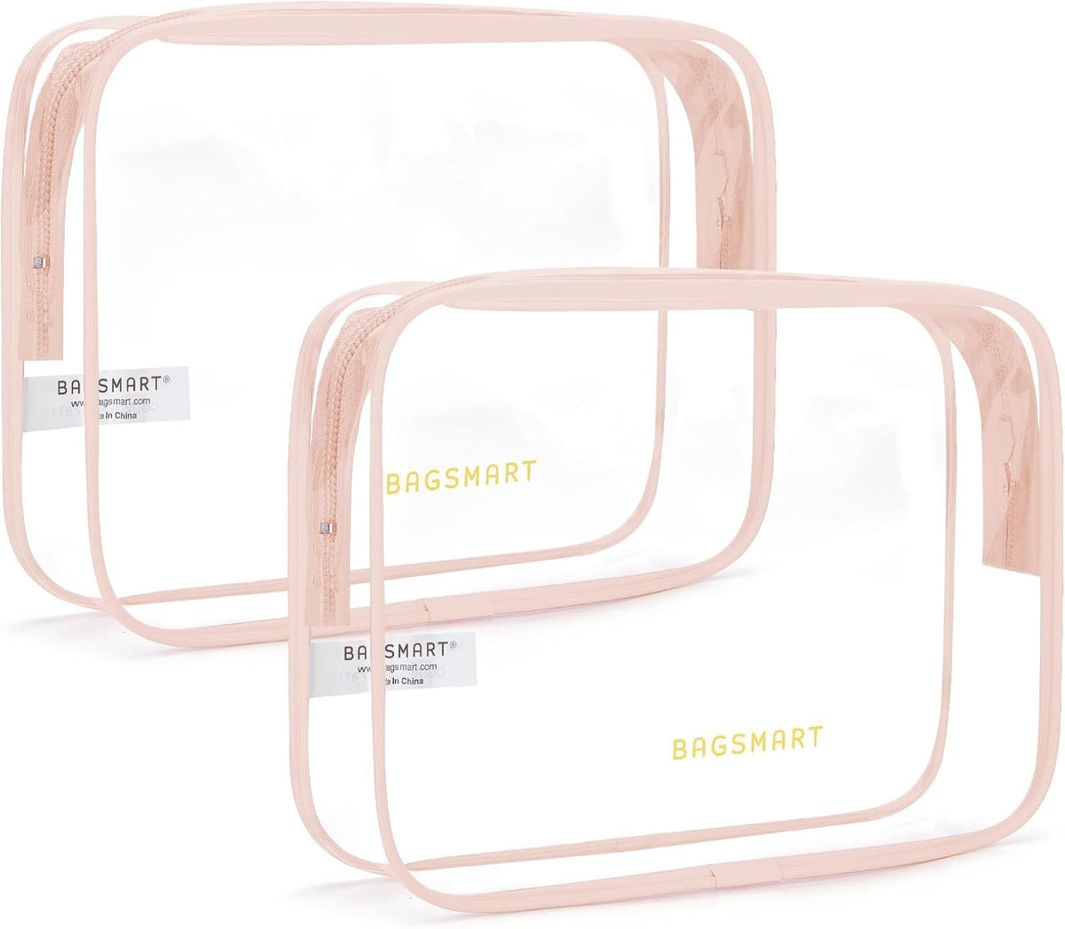 Water-Resistant Clear Toiletry Bag 2-Pack TSA Approved Travel Organizer