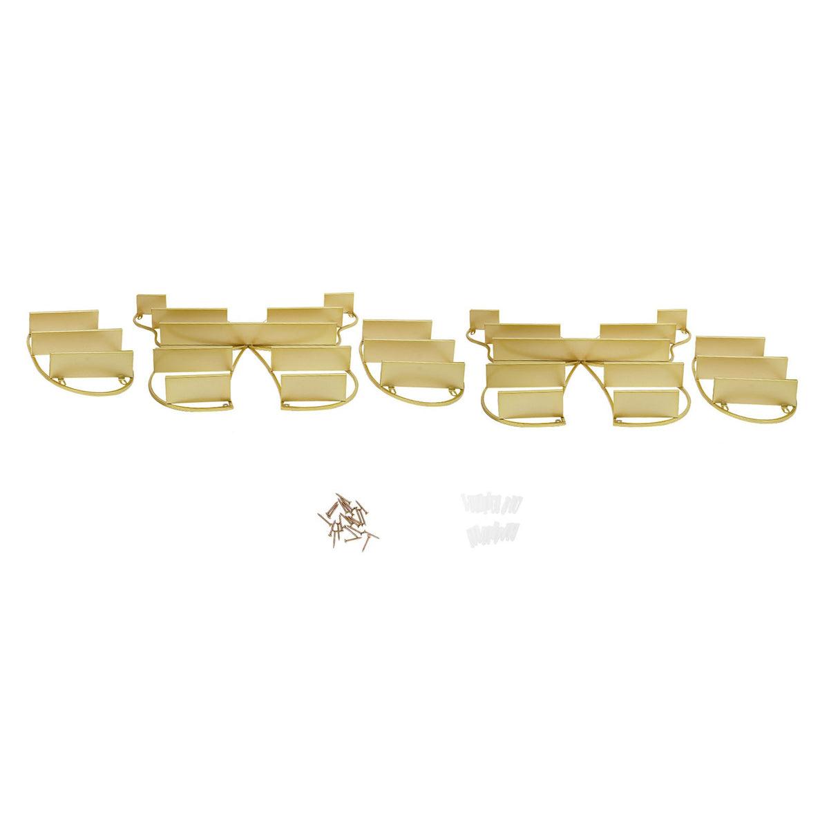 5-Piece Wall Mount Nail Polish Display Shelf Set Gold Butterfly & Oval Style