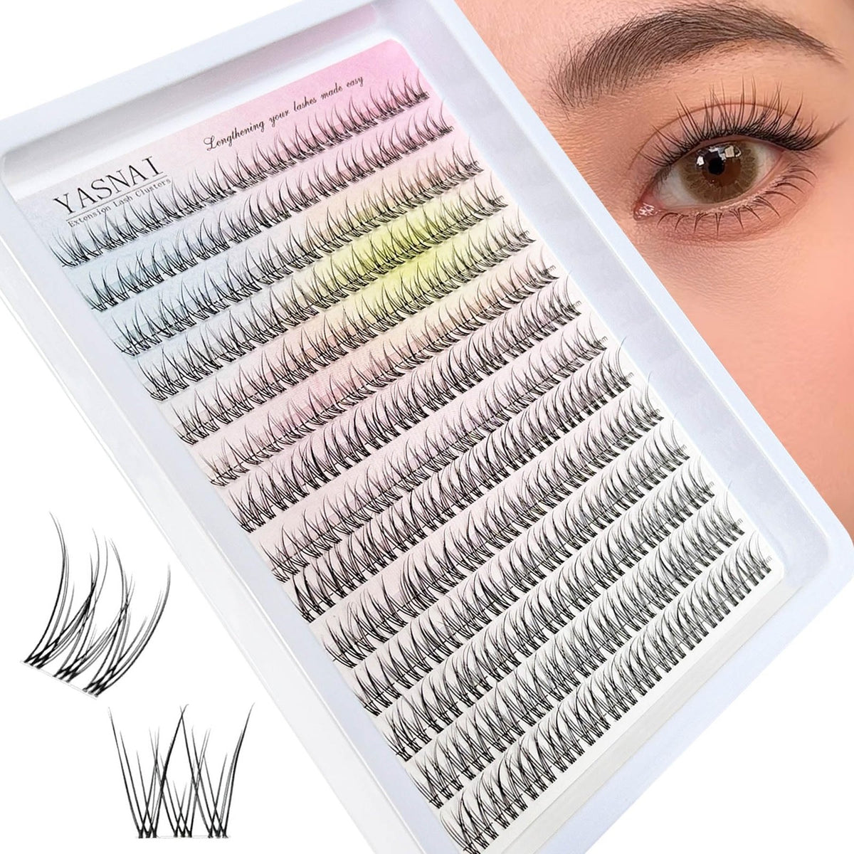 Natural Look Wispy C Curved Lash Clusters - Black, Pack of 1