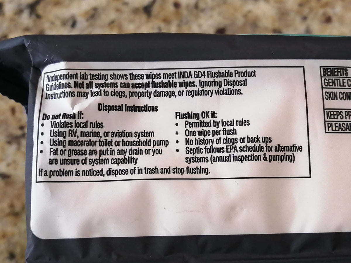 Extra Large Flushable Personal Wipes - Cool Mint, 7x7 Inches, 48 Count, 3 Pack
