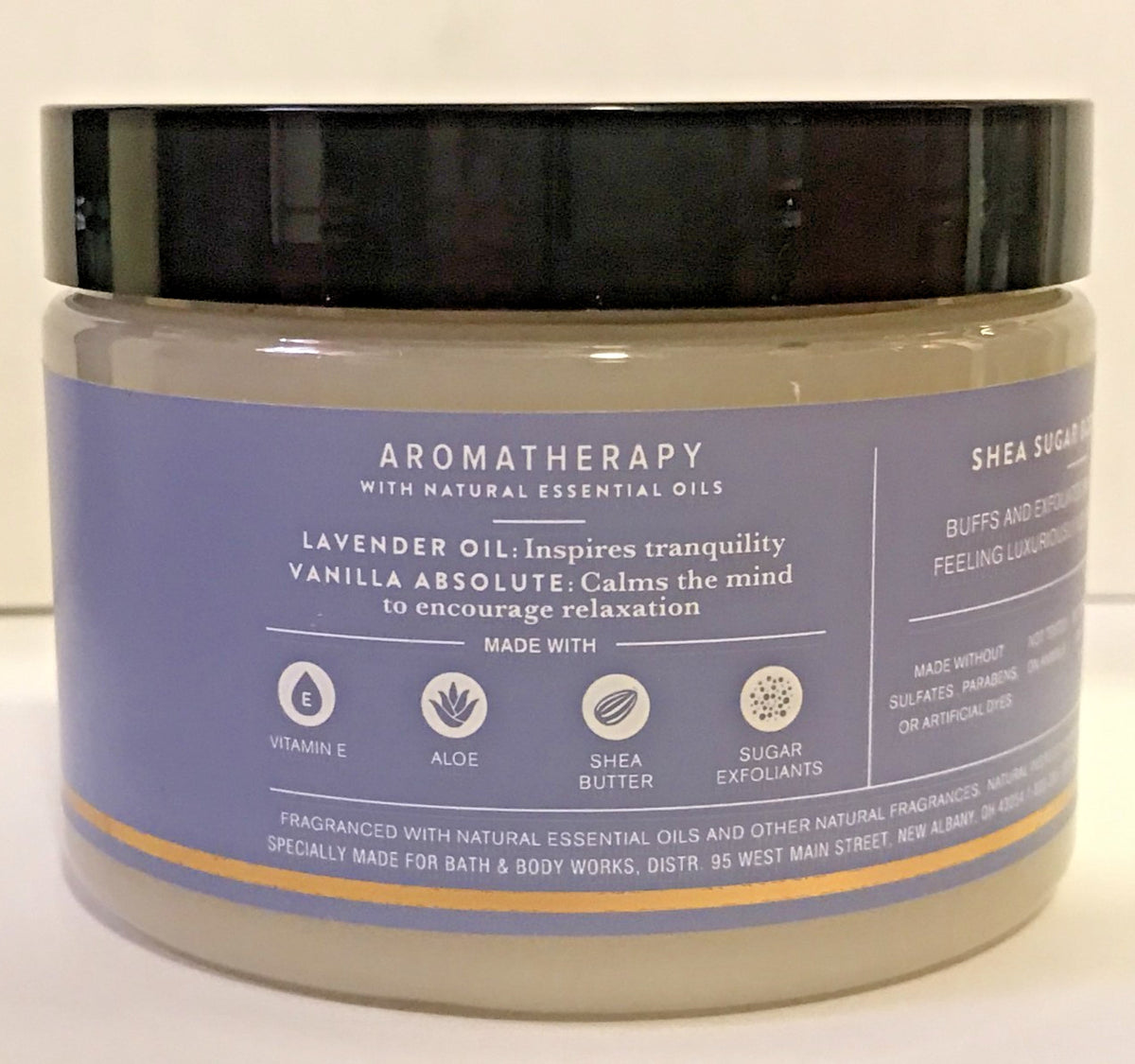 LAVENDER VANILLA SUGAR BODY SCRUB 12.5 OZ BATH WORKS AROMATHERAPY