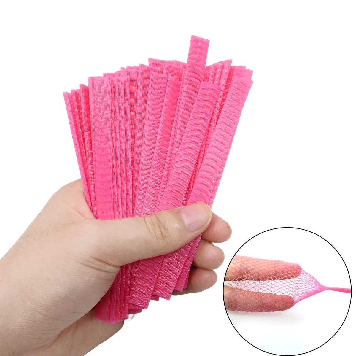 Reusable Makeup Brush Protector Mesh Covers - 100 Pack Pink