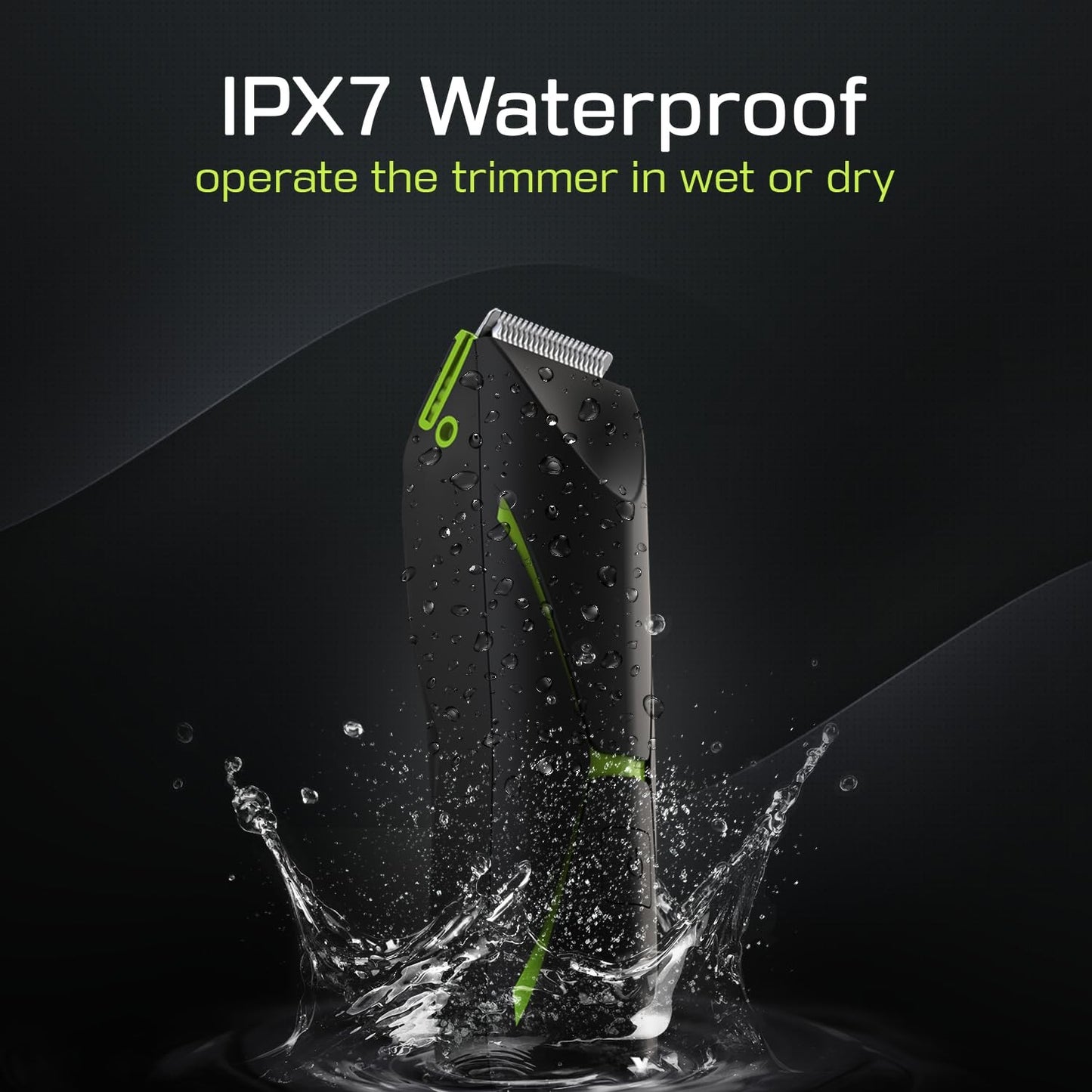 Cordless Body Hair Trimmer for Men Waterproof Grooming Device Green