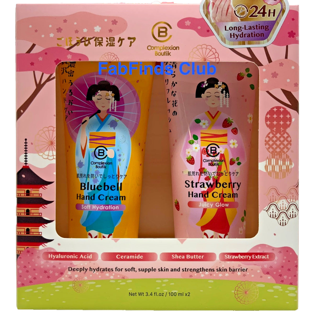 Hand Cream Set with Strawberry & Bluebell | Deep Hydration 3.4oz Each