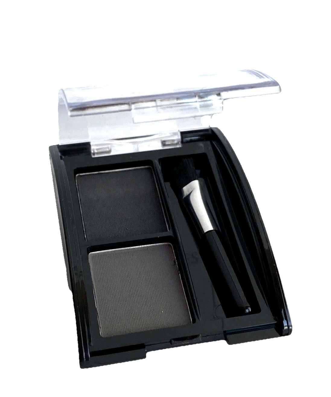 Brow Powder Duo - Grey & Soft Black with Angled Brush for Eyebrow Makeup