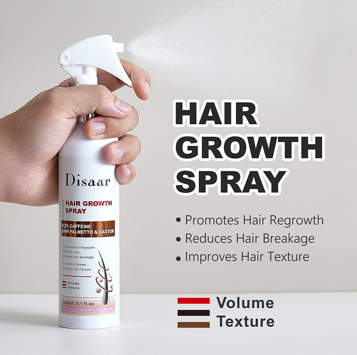 Disaar Beauty Hair Growth Spray Rosemary Castor Argan Anti-Hair Loss