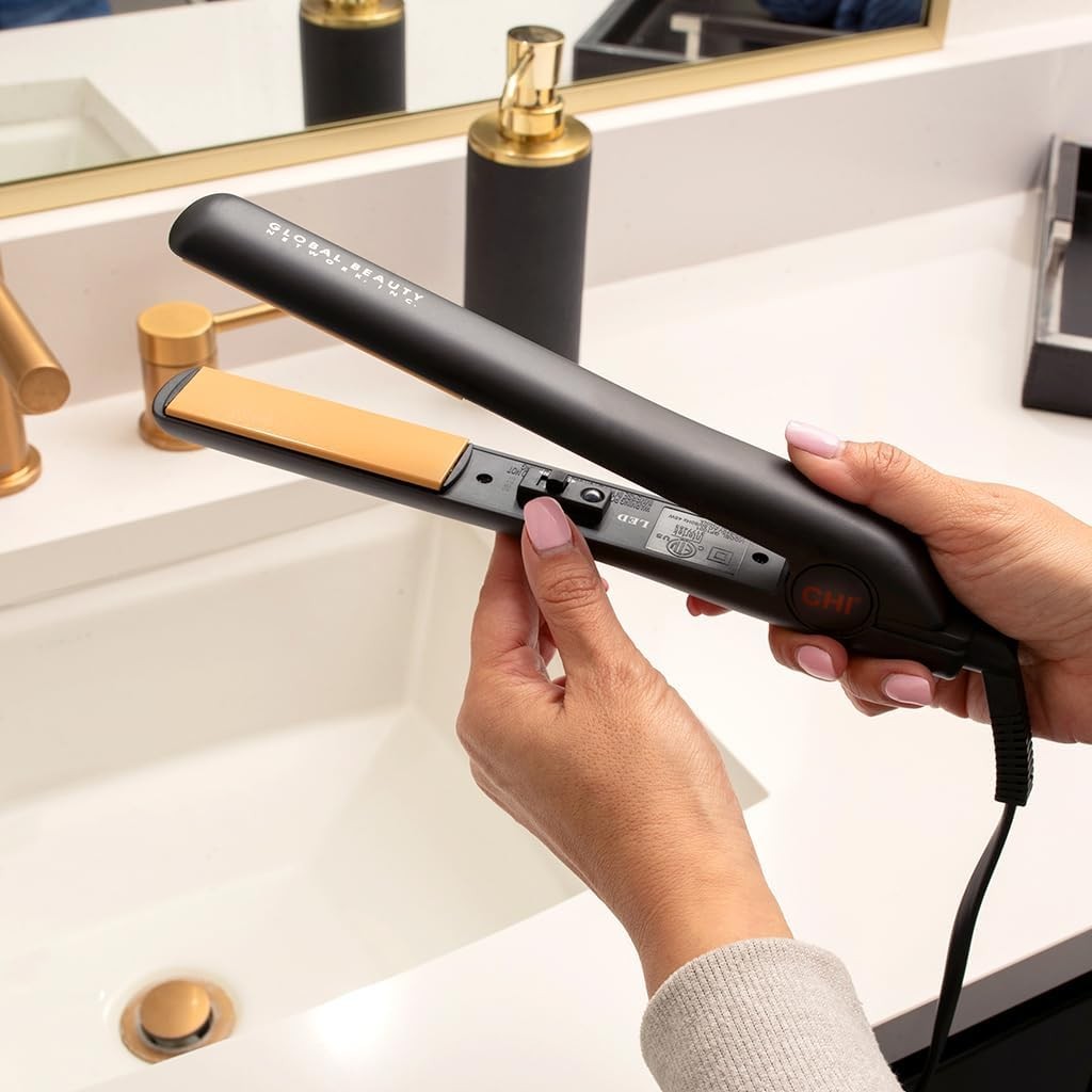 Ceramic Flat Iron for Hair Styling 1-Inch Plate - Adjustable Heat