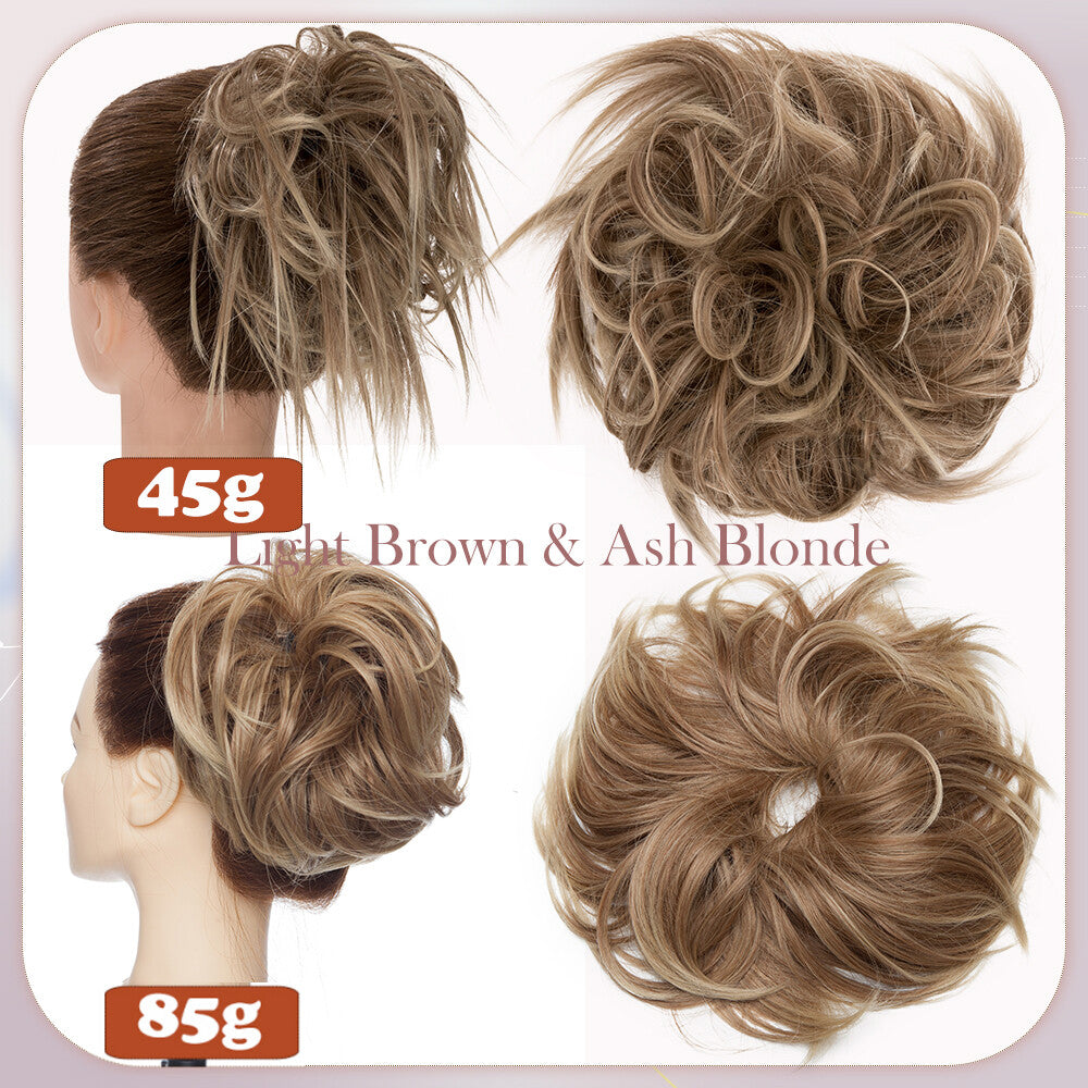 Large Messy Bun Hair Extension Wrap - Thick, Natural Look, Adjustable Updo