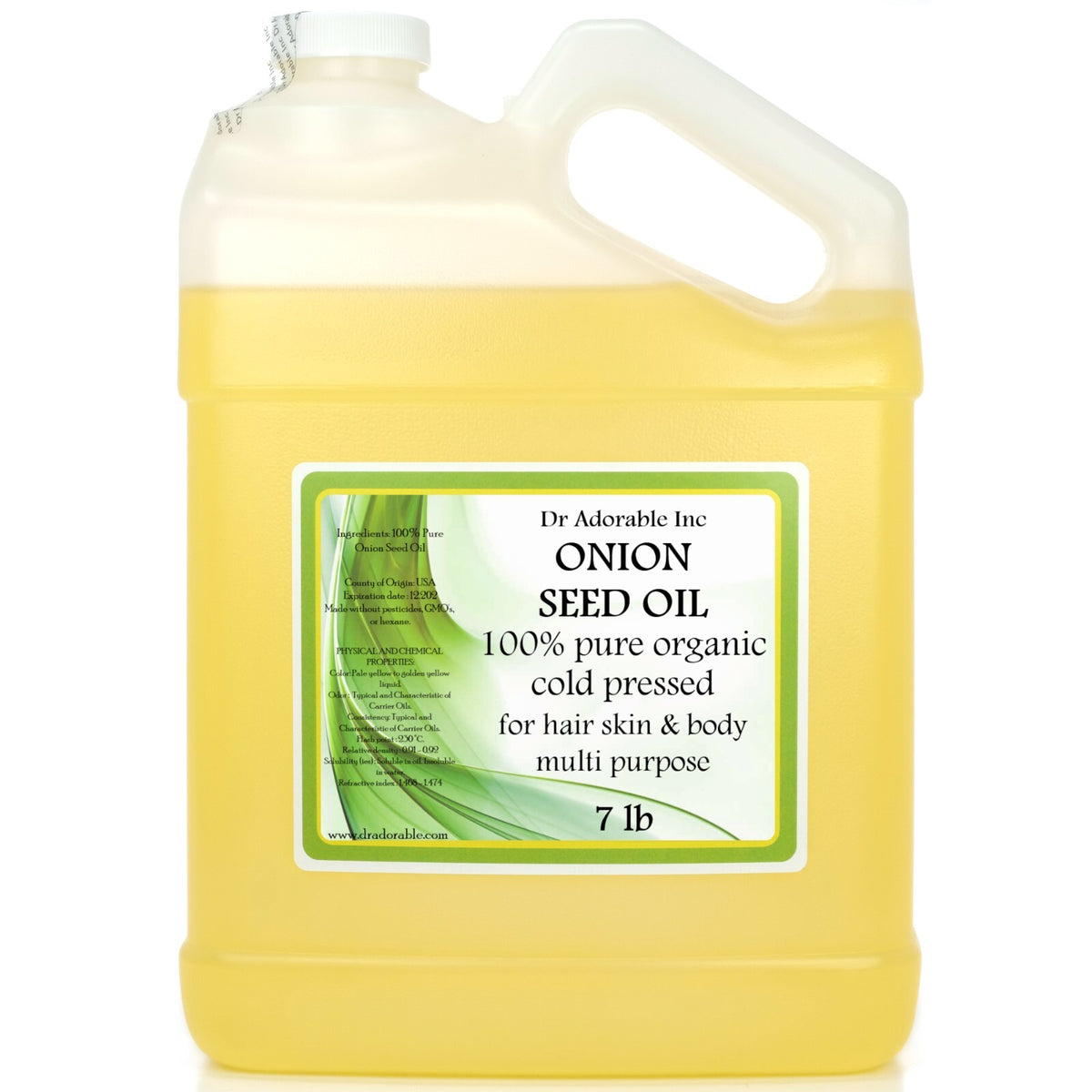 Organic Onion Seed Oil for Hair & Skin Care - Cold Pressed, 2oz to 7lb