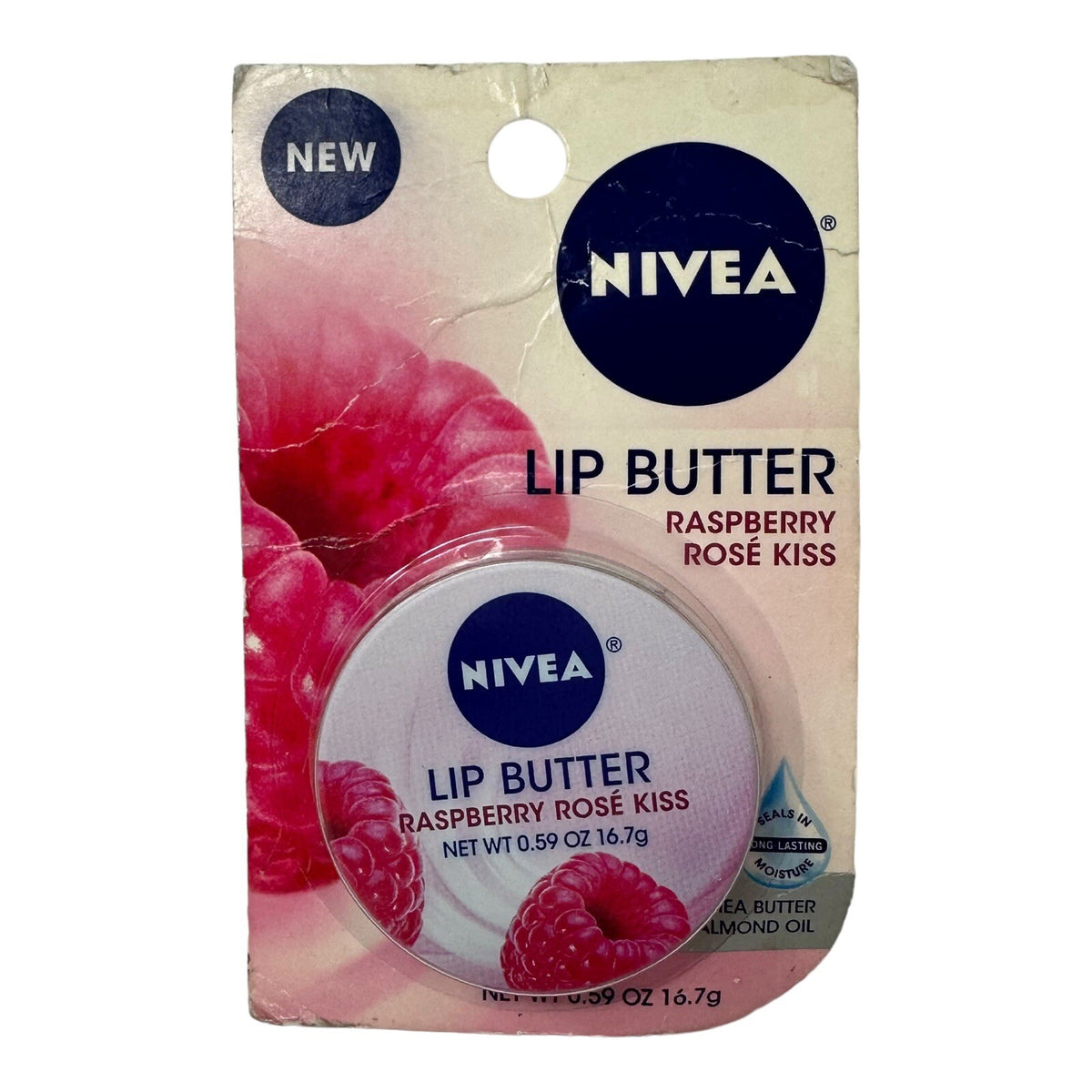 NIVEA Lip Butter Raspberry Rose Kiss 0.59 oz Tin with Shea & Almond Oil