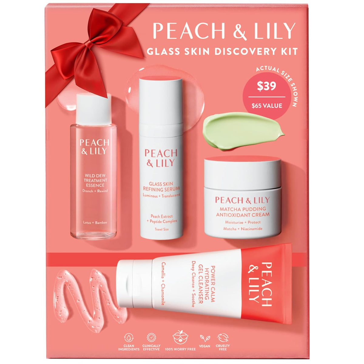 Glass Skin Skincare Kit - Cleanser, Essence, Serum & Cream - Travel Size