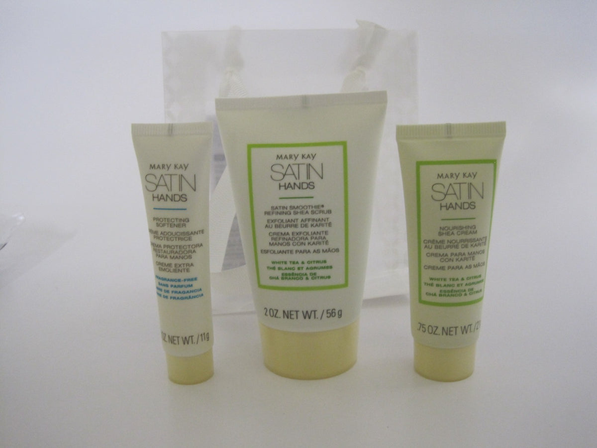 Mary Kay Satin Hands Pampering Set White Tea Citrus Mini Gift Bag