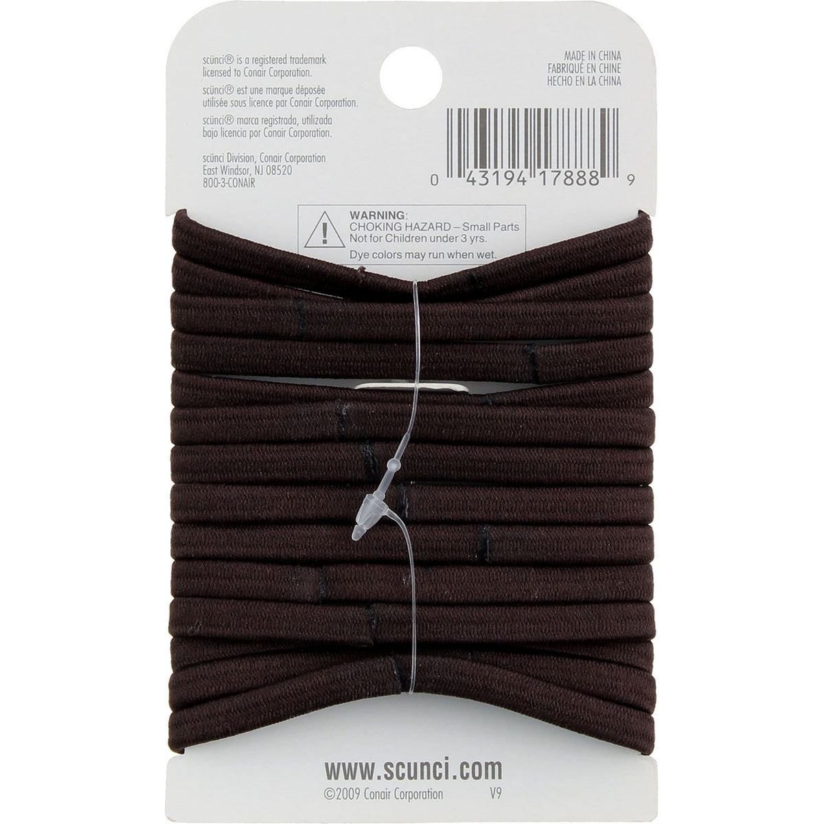 2 Pack Scunci No Damage Hair Elastics, Brown, 14 Ct