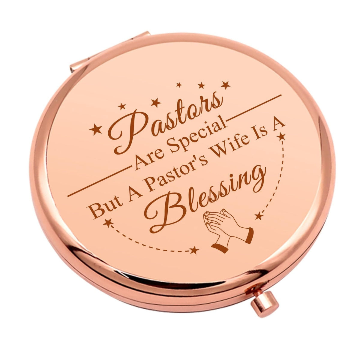 Pastor Wife Appreciation Gift: Compact Makeup Mirror - Rose Gold, Religious Gift