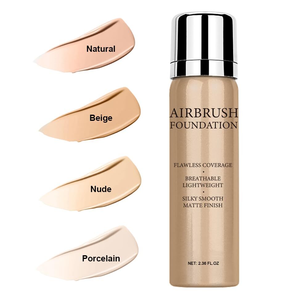 Airbrush Foundation Makeup Spray - Long Lasting Waterproof Full Coverage