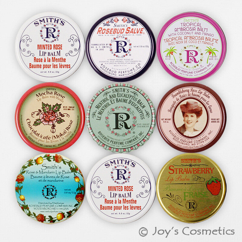 Rosebud Lip Balm Set - Assorted Scents in Tin 0.8 oz