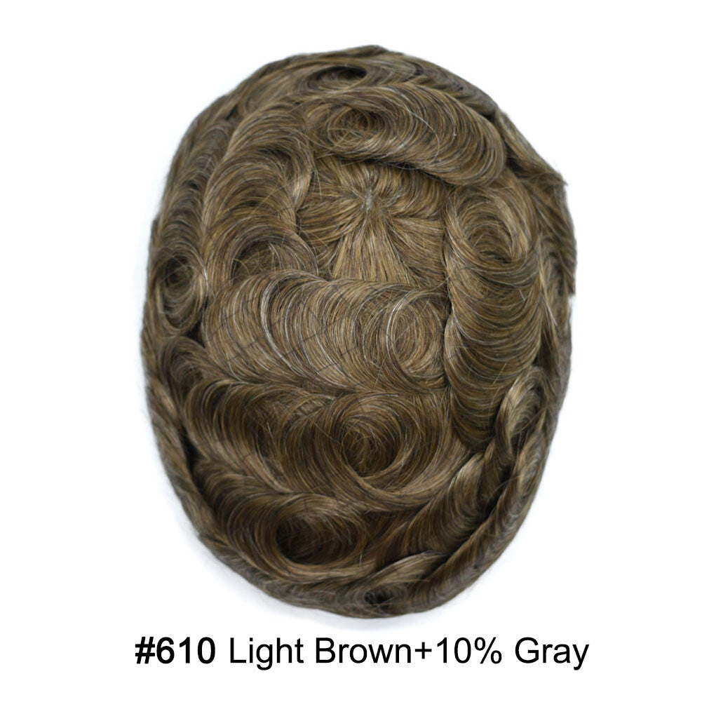 Ultra Thin Skin Hair Replacement System for Men - Natural Hairpiece, 6-10" Sizes & 68 Colors