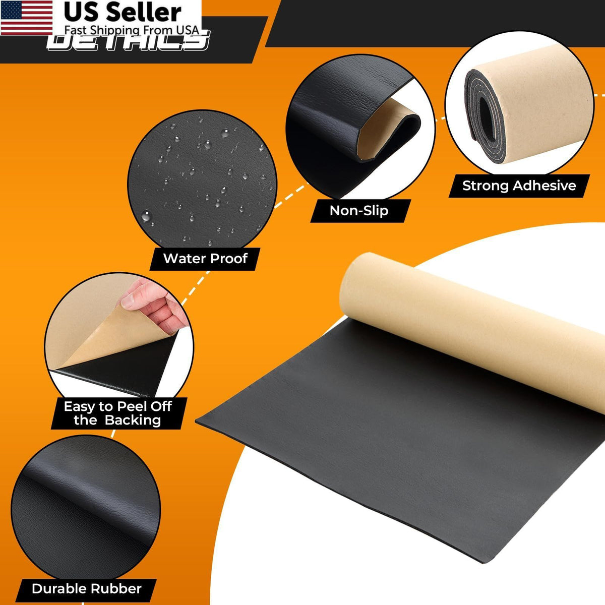 Neoprene Foam Sheet with Adhesive - 1/8" Thick, 12"x24" Black