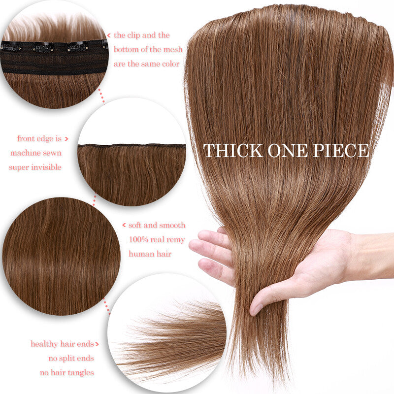 Remy Human Hair Clip-In Extensions Full Head Weft - Thick & Natural Look