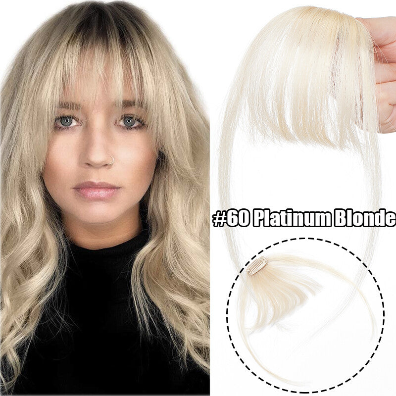 Women Remy Clip-In Hair Extensions Bangs Front Top Piece - Blonde & Dark Colors