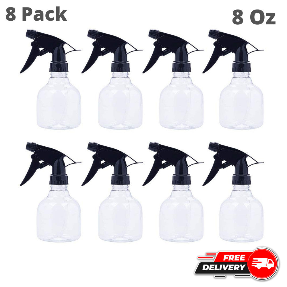 8oz Plastic Spray Bottles Set - Adjustable Water Spray for Plants, Hair, Cleaning