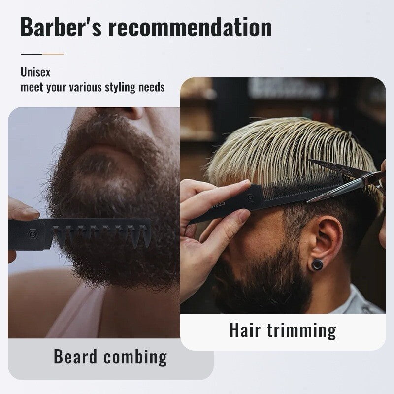 2-in-1 Foldable Anti-Static Beard and Hair Travel Comb - Durable Pocket Brush