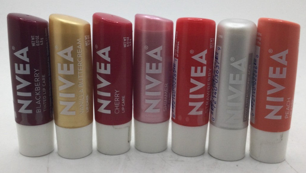 Nivea Lip Care Set - Assorted Flavors, 7-Piece Lip Balm Collection