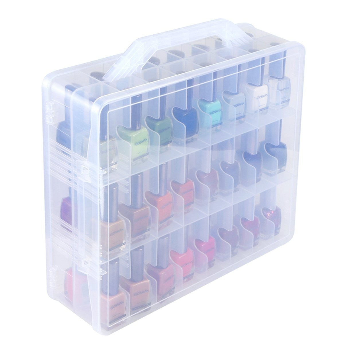 Nail Polish Organizer Case for 48 Bottles with Adjustable Dividers