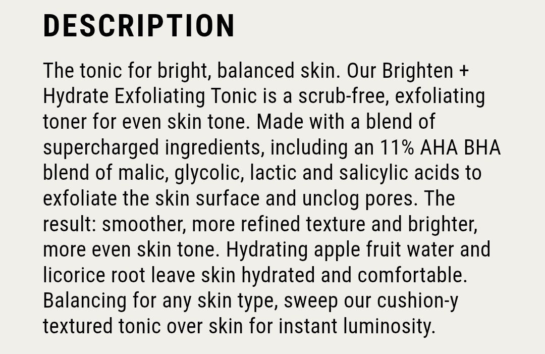 🔥Crabtree & Evelyn Brighten Exfoliating Tonic Malic Glycolic Lactic