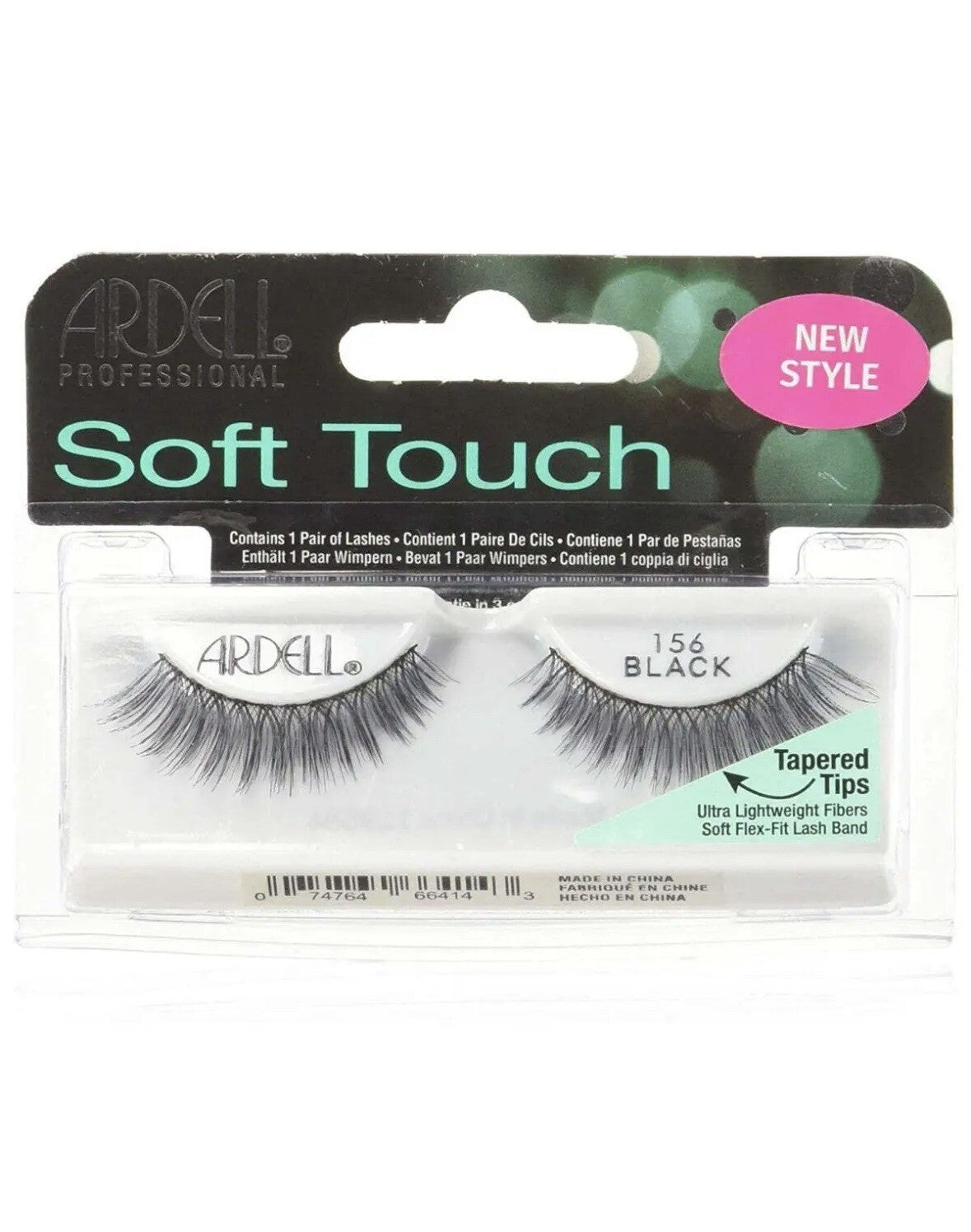 False Eyelashes Soft Touch 156 Black - Pack of 2 for Natural Volume