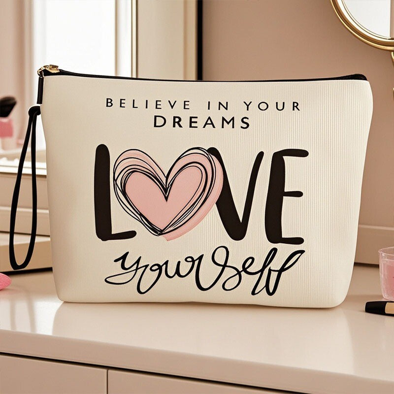 Travel Cosmetic Bag with Multiple Compartments and Zip Organizer