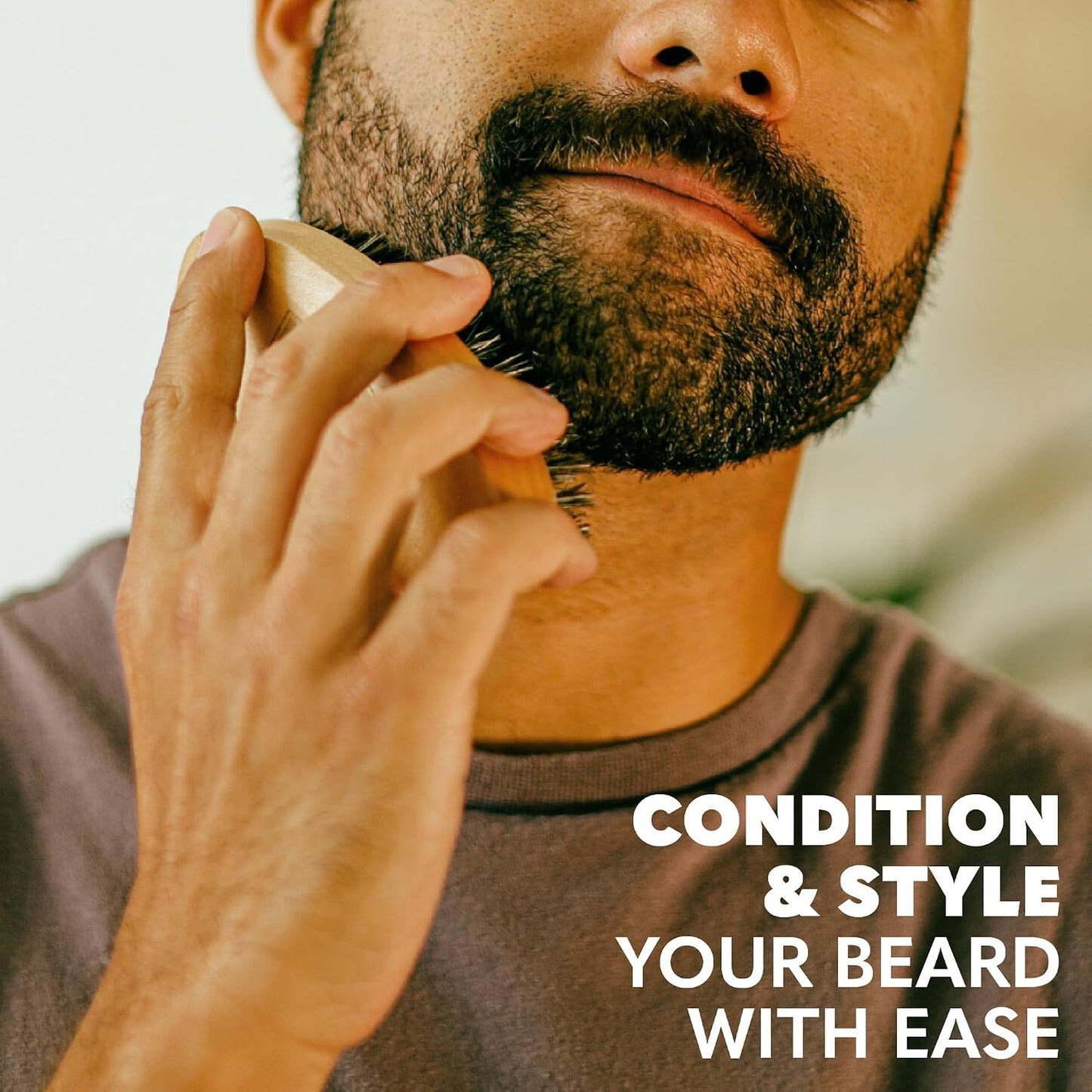 Beard Brush Men Boar Bristle Grooming Tool for Styling & Taming