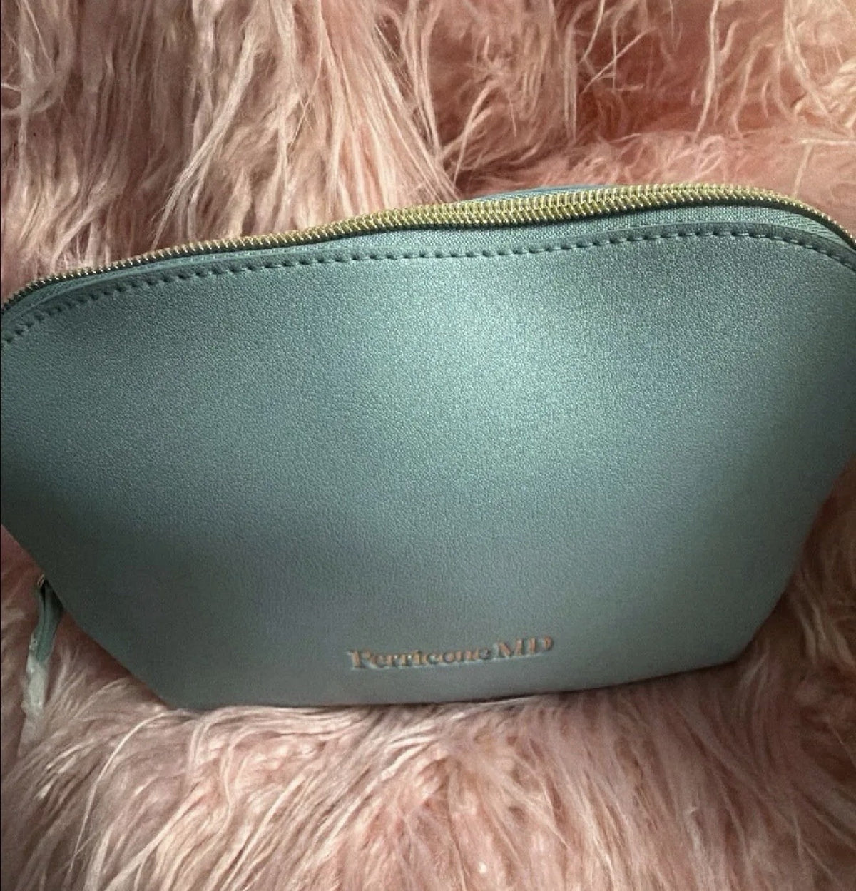 Light Blue Cosmetic Bag for Travel & Makeup Storage