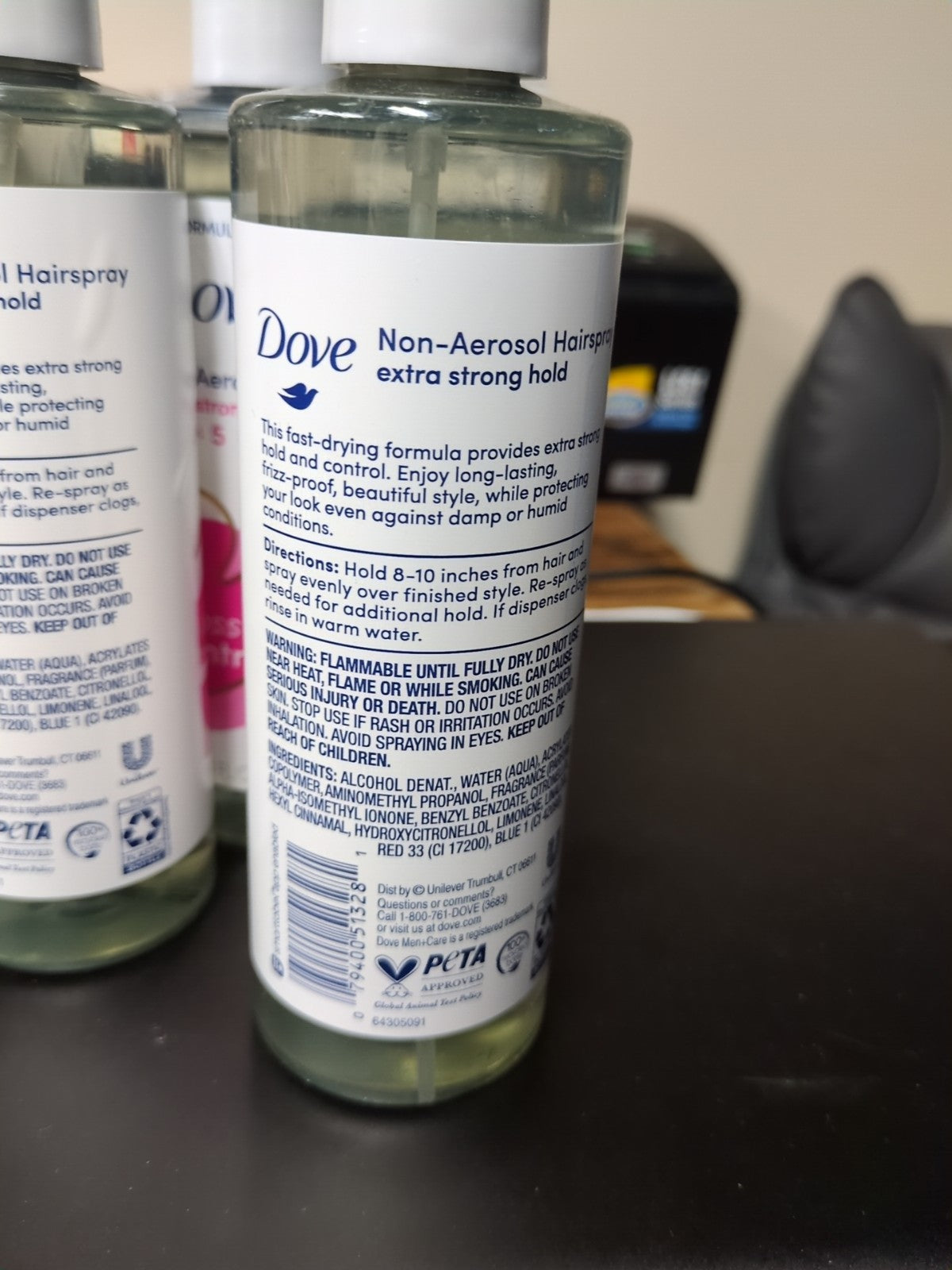 Dove Non-Aerosol Hairspray Extra Strong Hold Gloss & Control 27.75 oz - 3 Pack