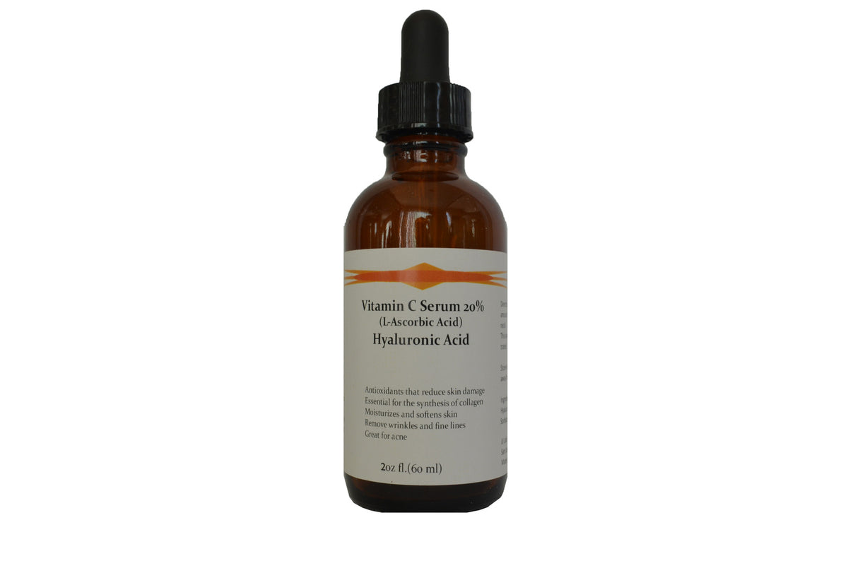 Vitamin C Serum 20% with Hyaluronic Acid - Anti-Aging Face Treatment 2oz
