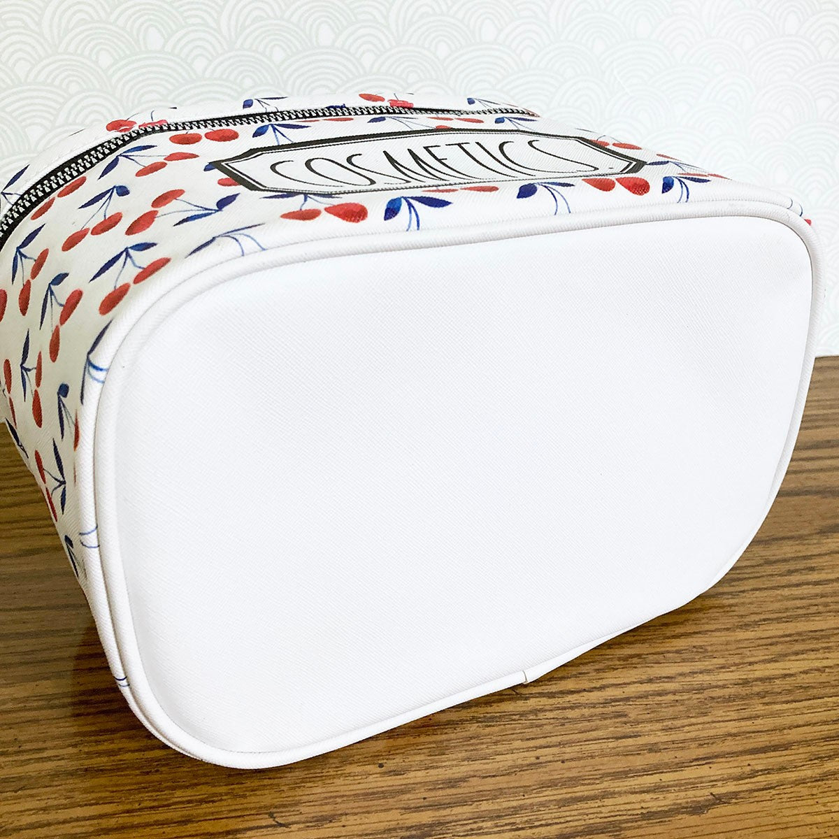 Large Makeup & Travel Cosmetic Train Case with Cherry Design