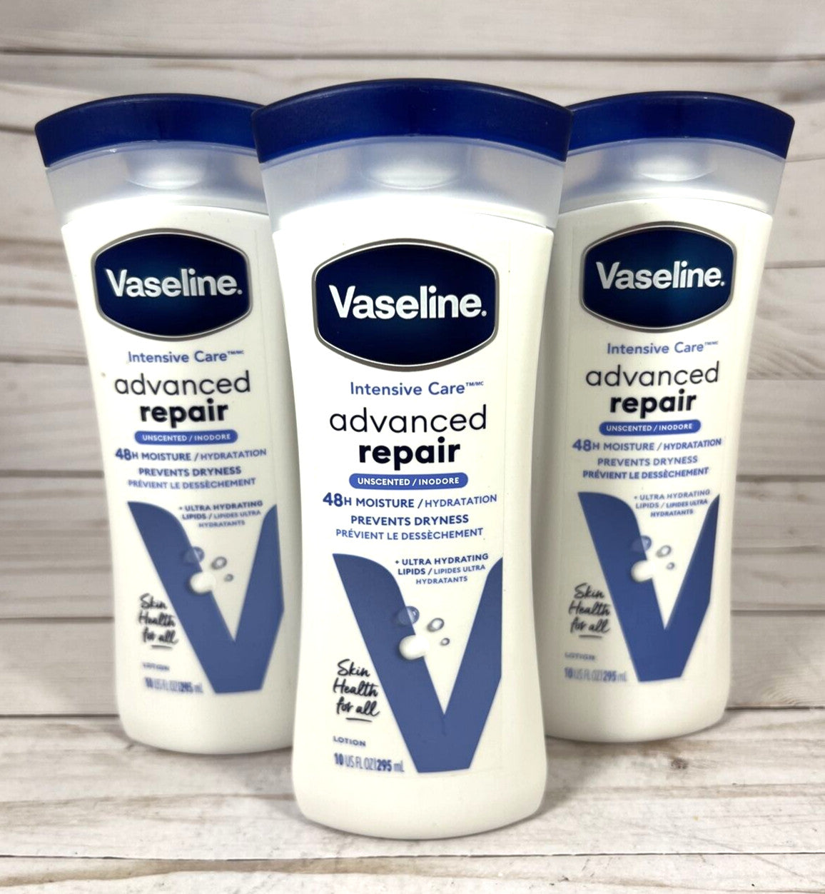 Advanced Repair Body Lotion, Unscented 48H Moisture, 10oz (3-Pack)