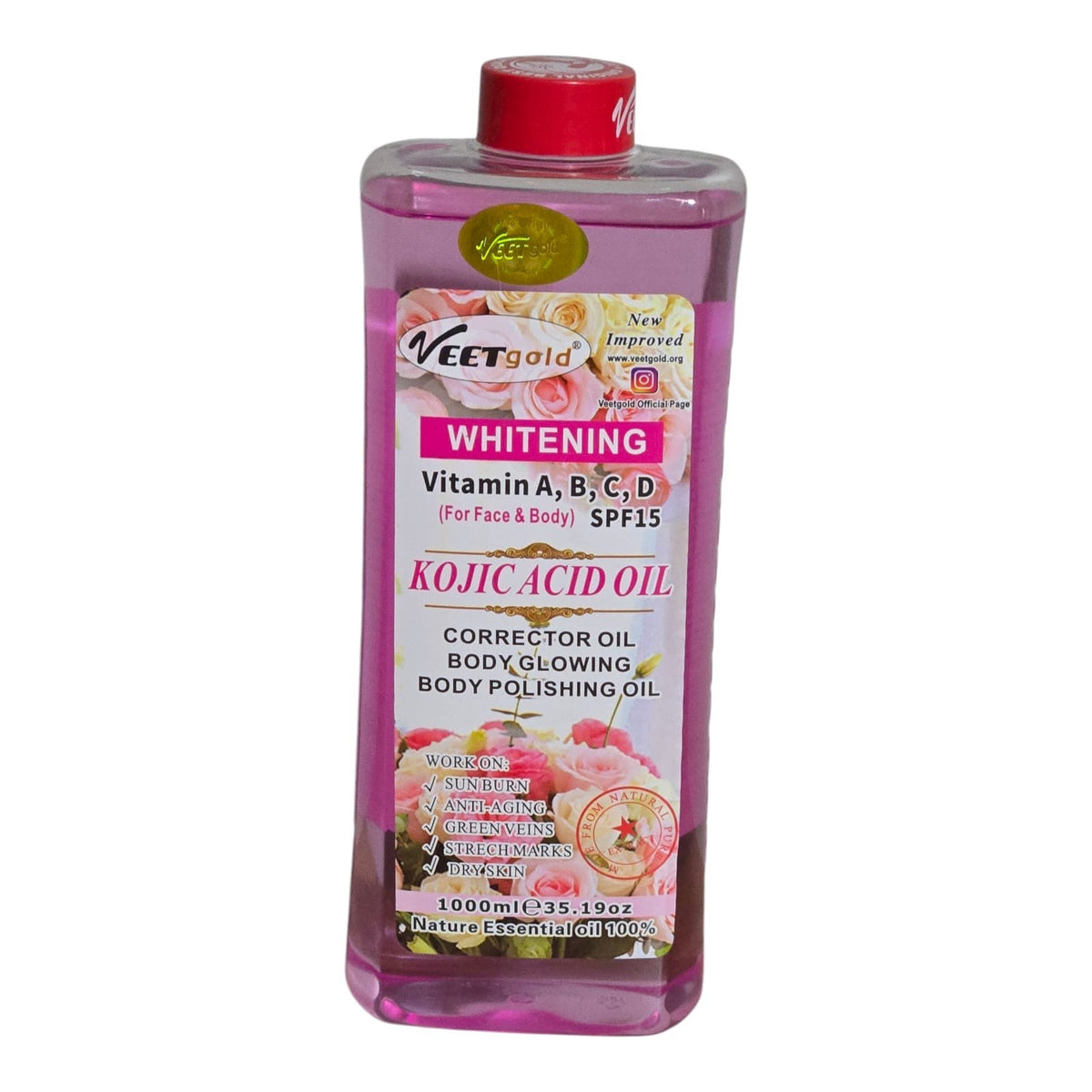 Kojic Acid Face & Body Corrector Oil - Brightening Skin Care 1000ml