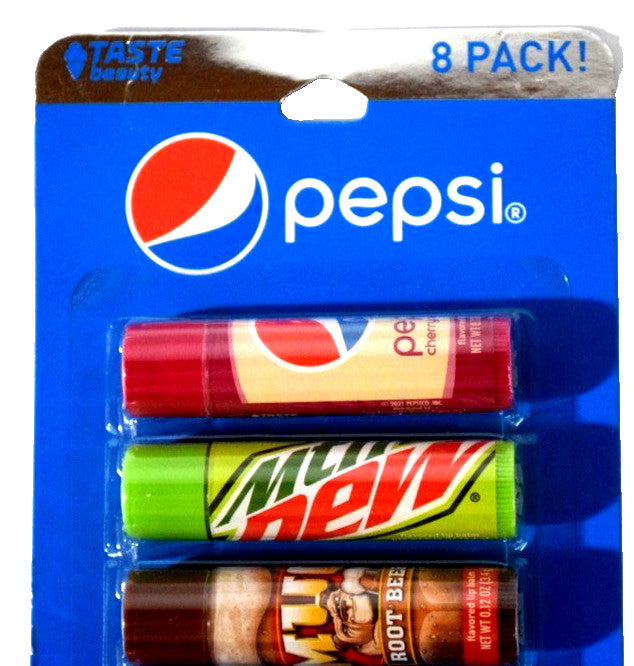 Lip Balm Set with Soda-Inspired Flavors - Hydrating & SPF 2, 8 Pack