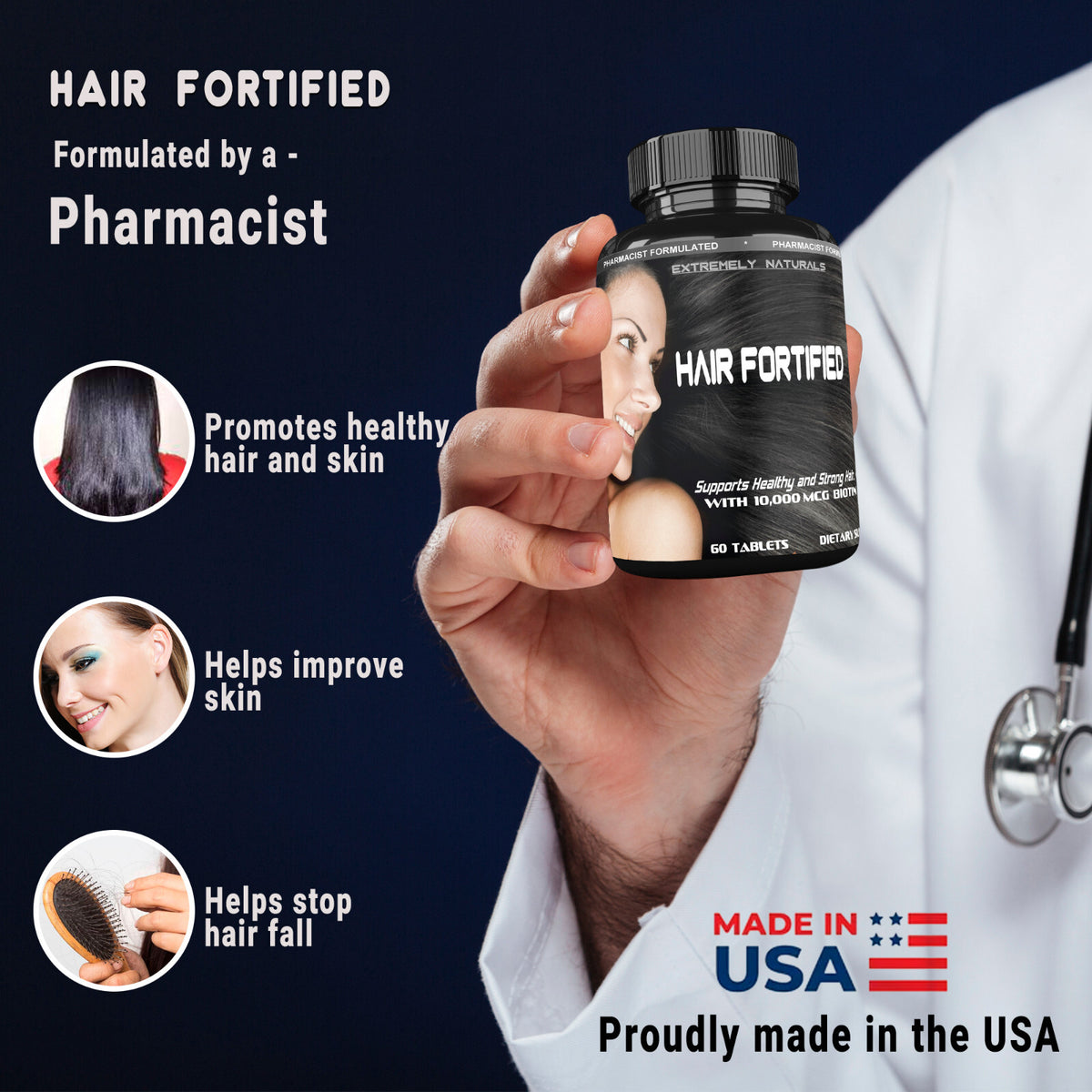 Hair Vitamins Biotin 10000mcg with Keratin & Horsetail for Hair Growth