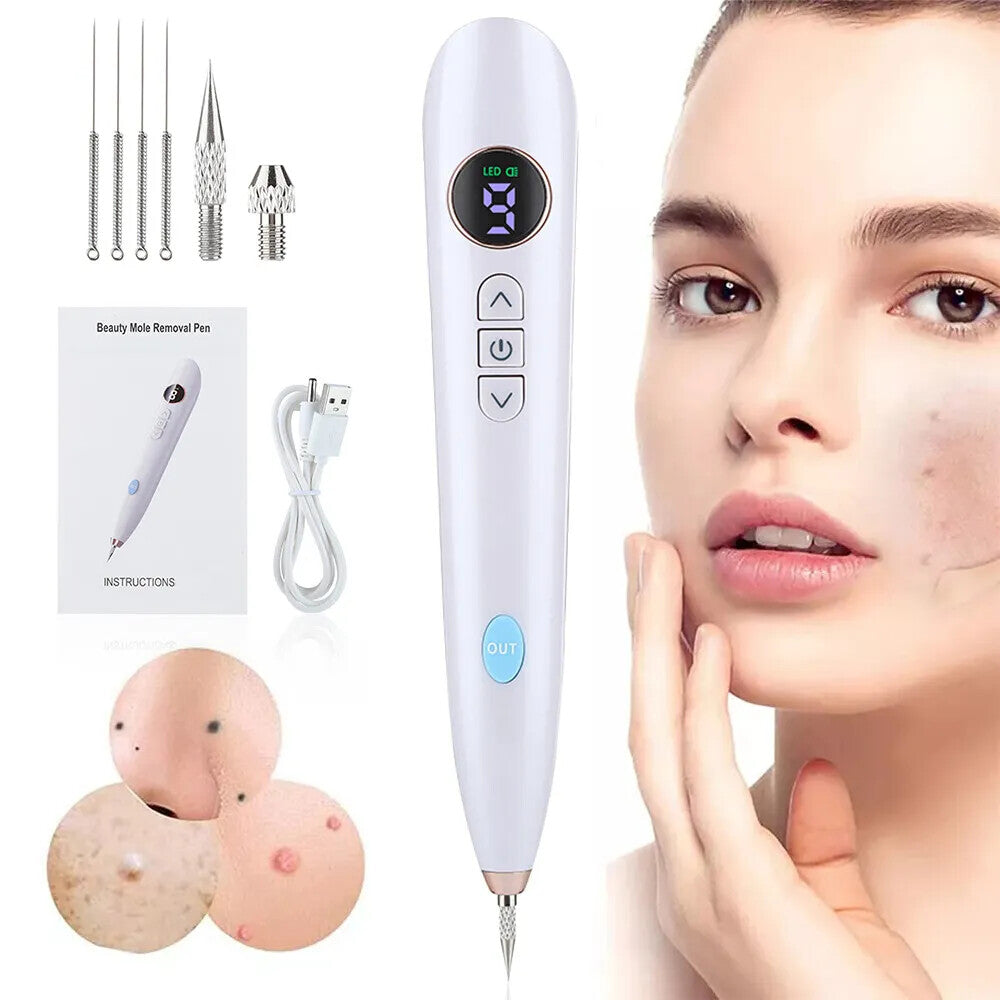 Laser Mole & Skin Tag Remover Pen - 9 Level Adjustable Spot Treatment