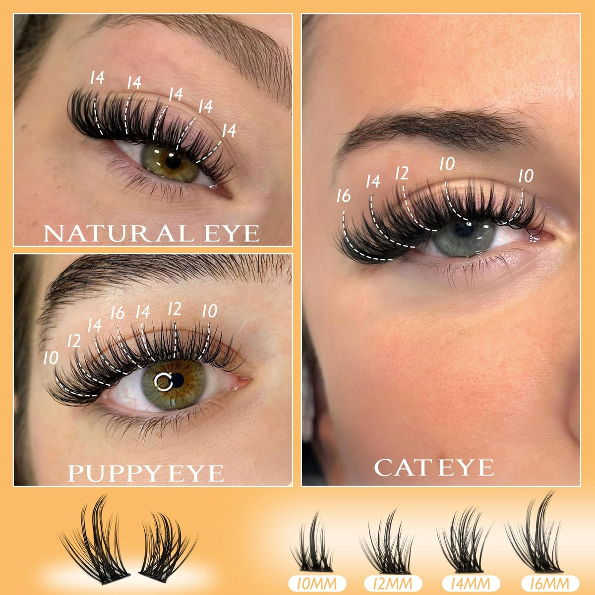 Wispy Volume Lash Clusters - 120 Count Black False Eyelashes for Natural & Glam Looks