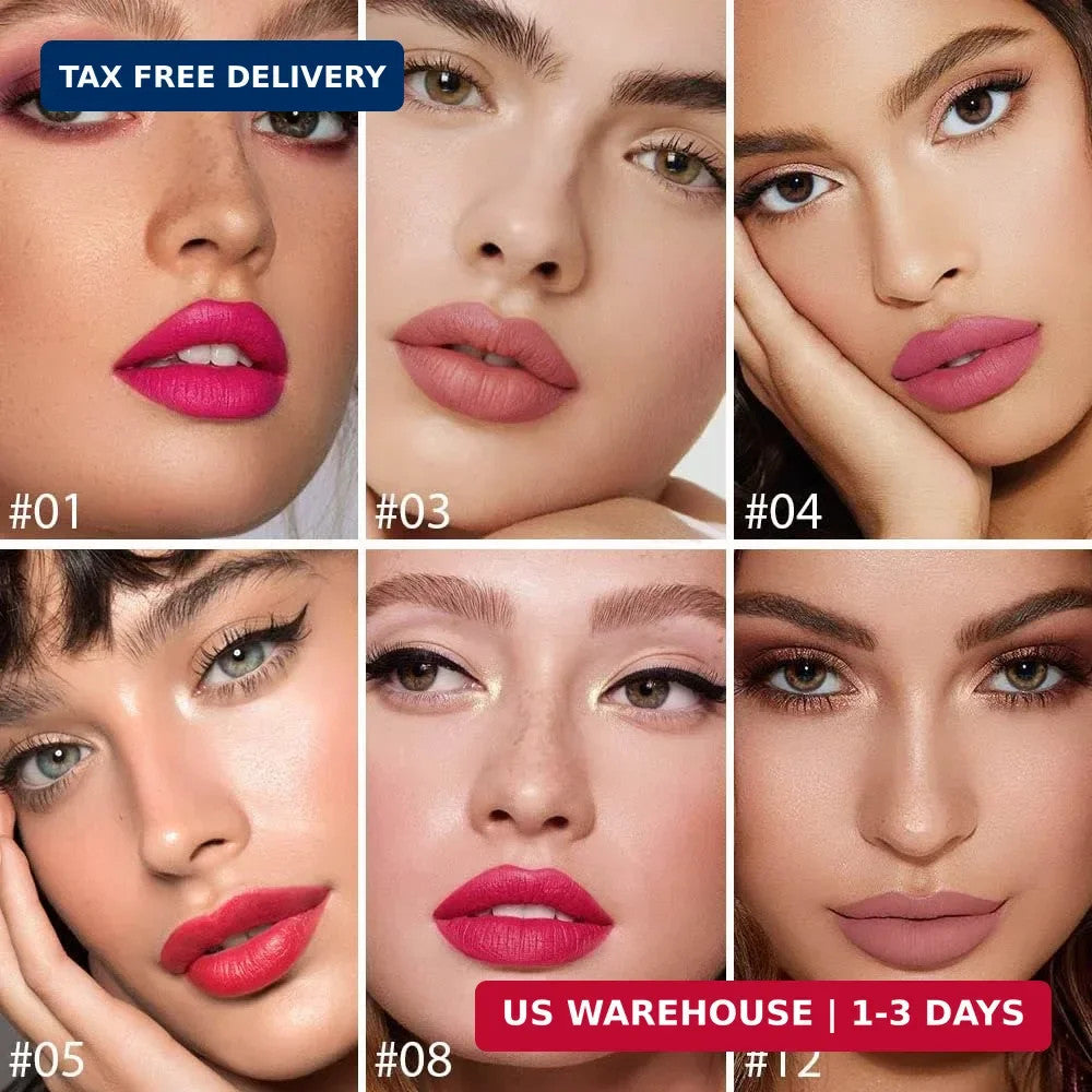 Mini Lipstick Capsule Set - Waterproof Long Lasting Matte Lip Colors for Women