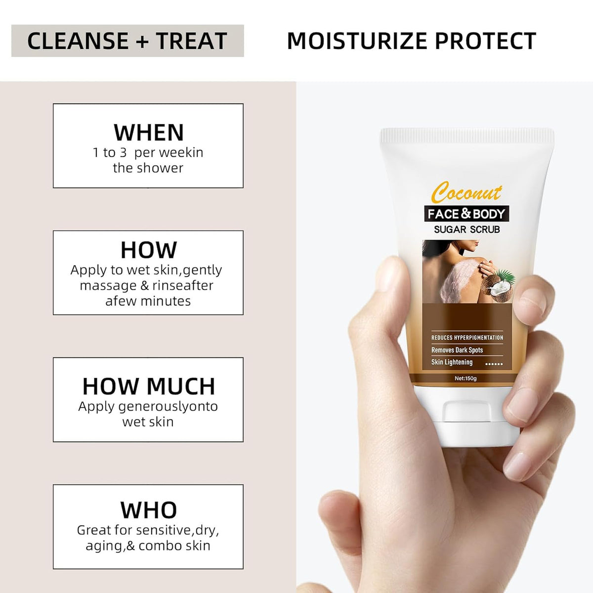 KP Bump Eraser Face and Body Scrub Exfoliating Enzyme Moisturizer for
