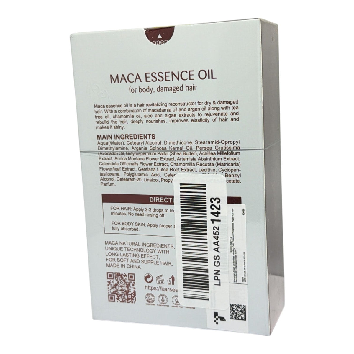 Maca Hair & Body Oil for Damaged Hair and Skin - 50ml