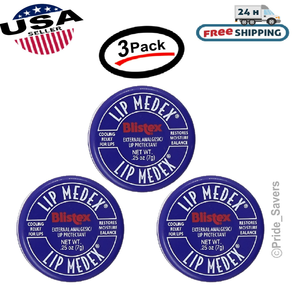 Cooling Relief Lip Balm Set - Moisturizing & Soothe for Sore Lips - 3 Pack