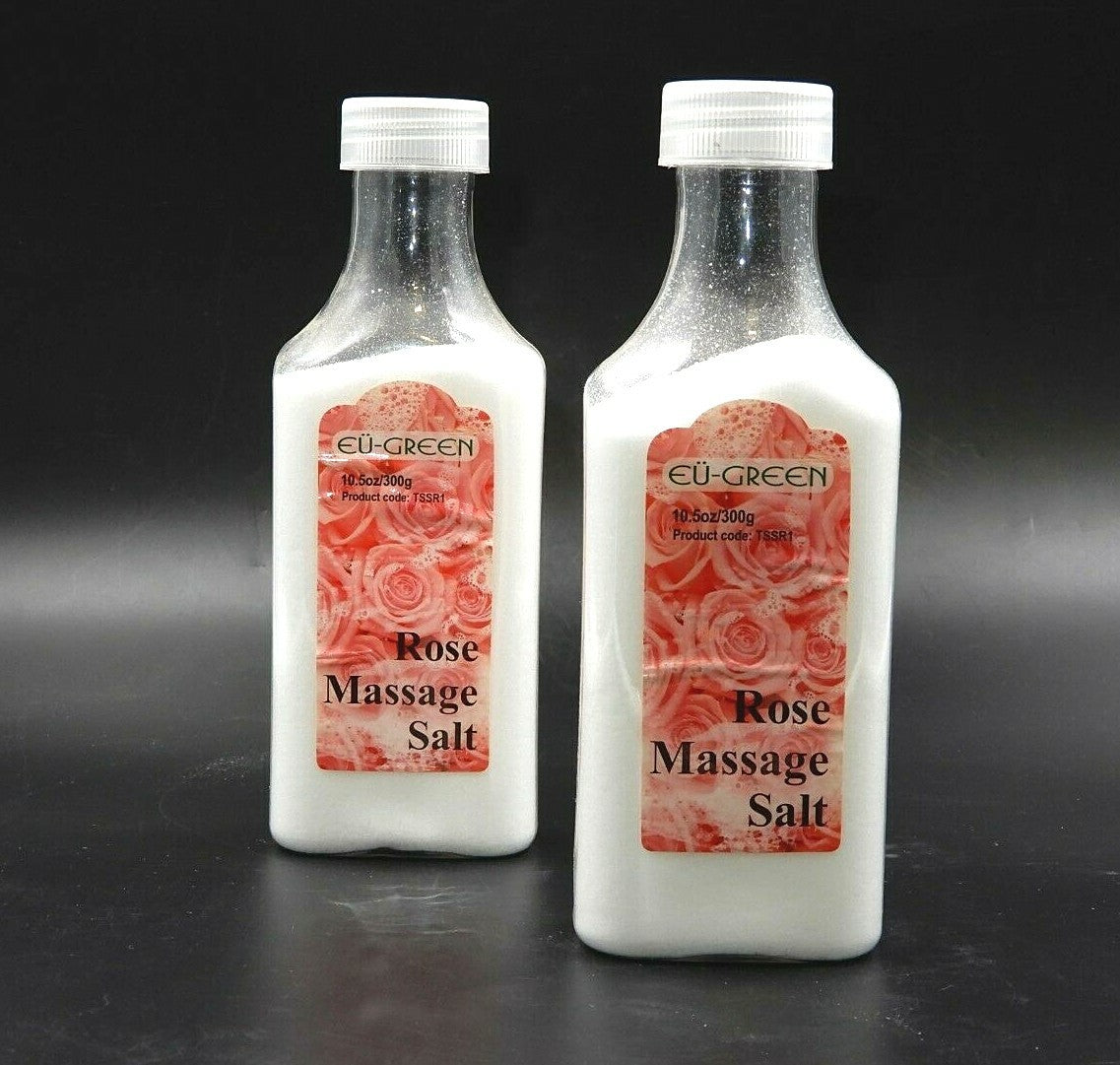 (2) NATURAL SEA SALT MINERAL MASSAGE SCRUBBING SALTS 10-1/2 OZ.