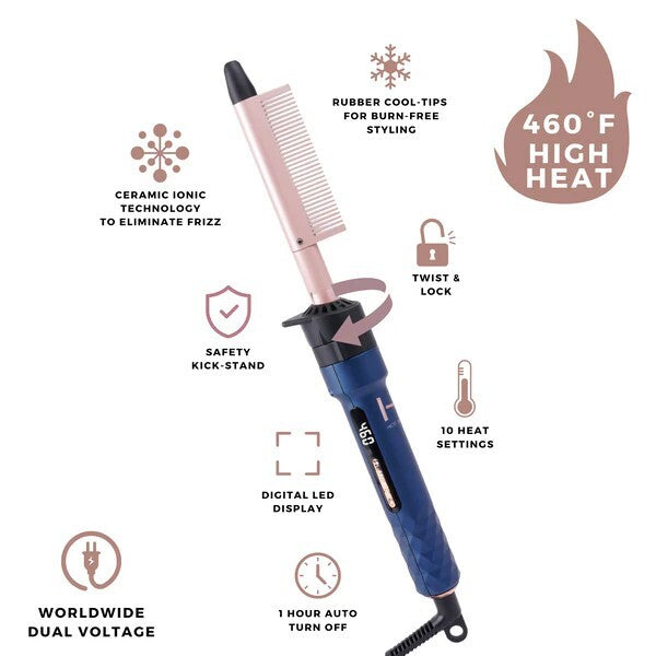 4-in-1 Ceramic Ionic Hair Styler with Interchangeable Attachments - Travel Friendly